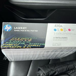 Never opened tri-pack color laserjet color ink:toner. 410A blue yellow magenta